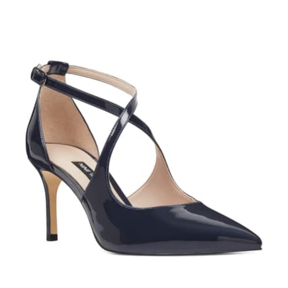 NEW Nine West Micael Cross Strap Patent Pump
